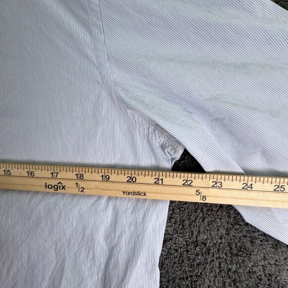 Ermenegildo Zegna Trofeo Comfort Button Up Shirt Tailored Fit 41 16 Blue Striped - Picture 6 of 14